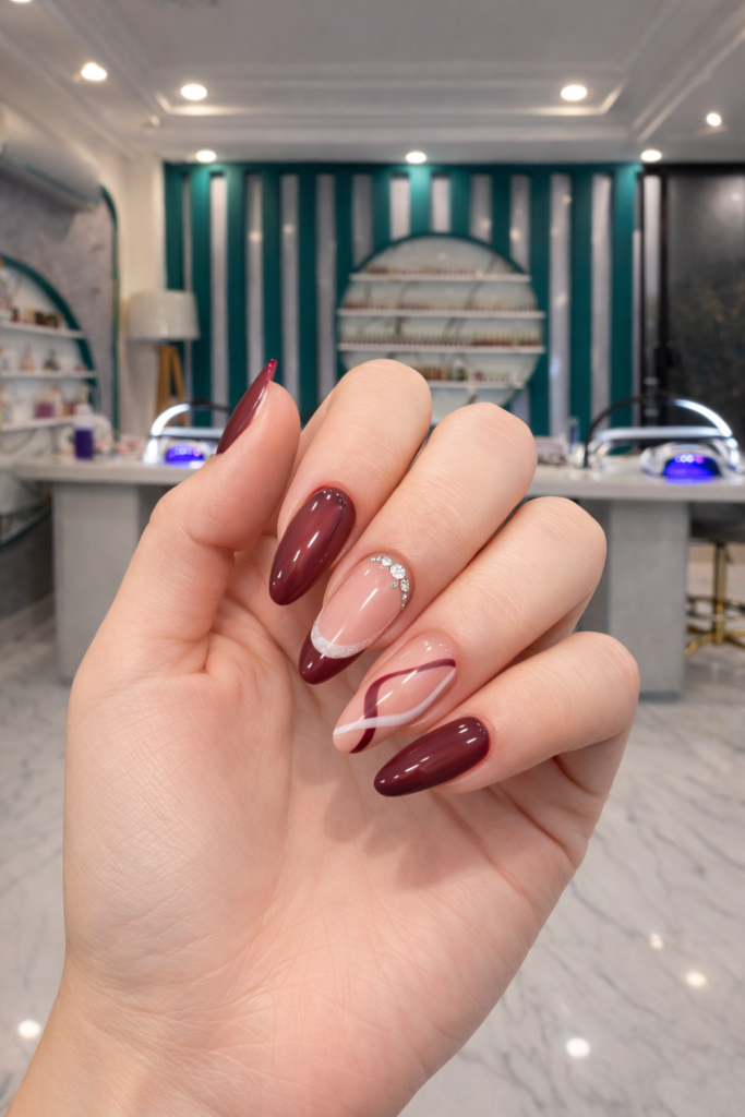 Elegant acrylic nails at Sohns Nail Bar